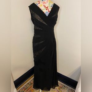 Tadashi Shoji Vintage Black Ruched Gown